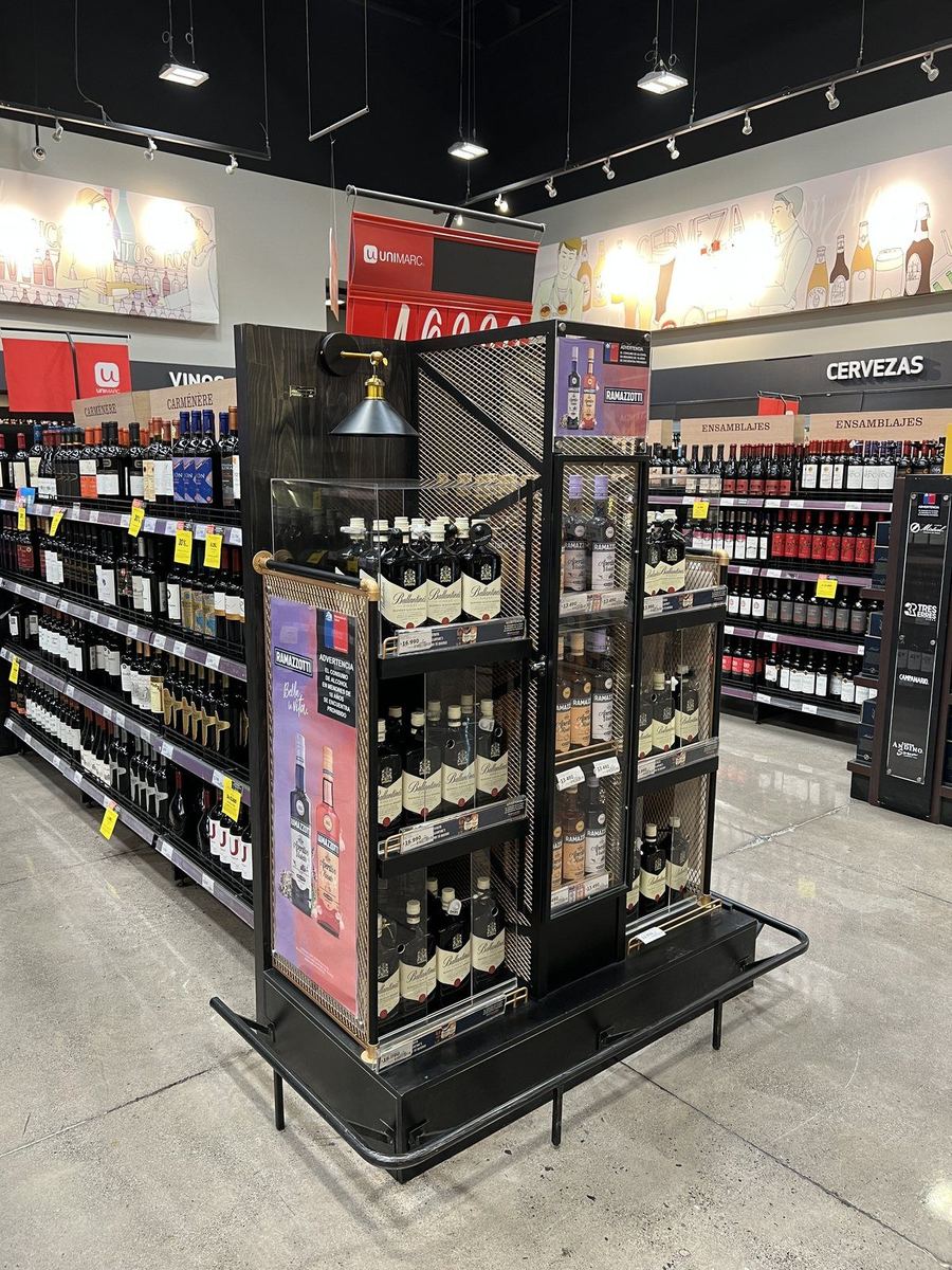 Góndola implementada en retail